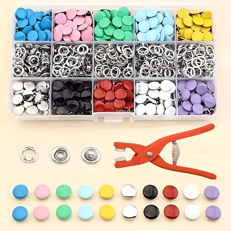 Snap Button Plier - 100Pcs Colorful Metal Sewing Buttons Solid