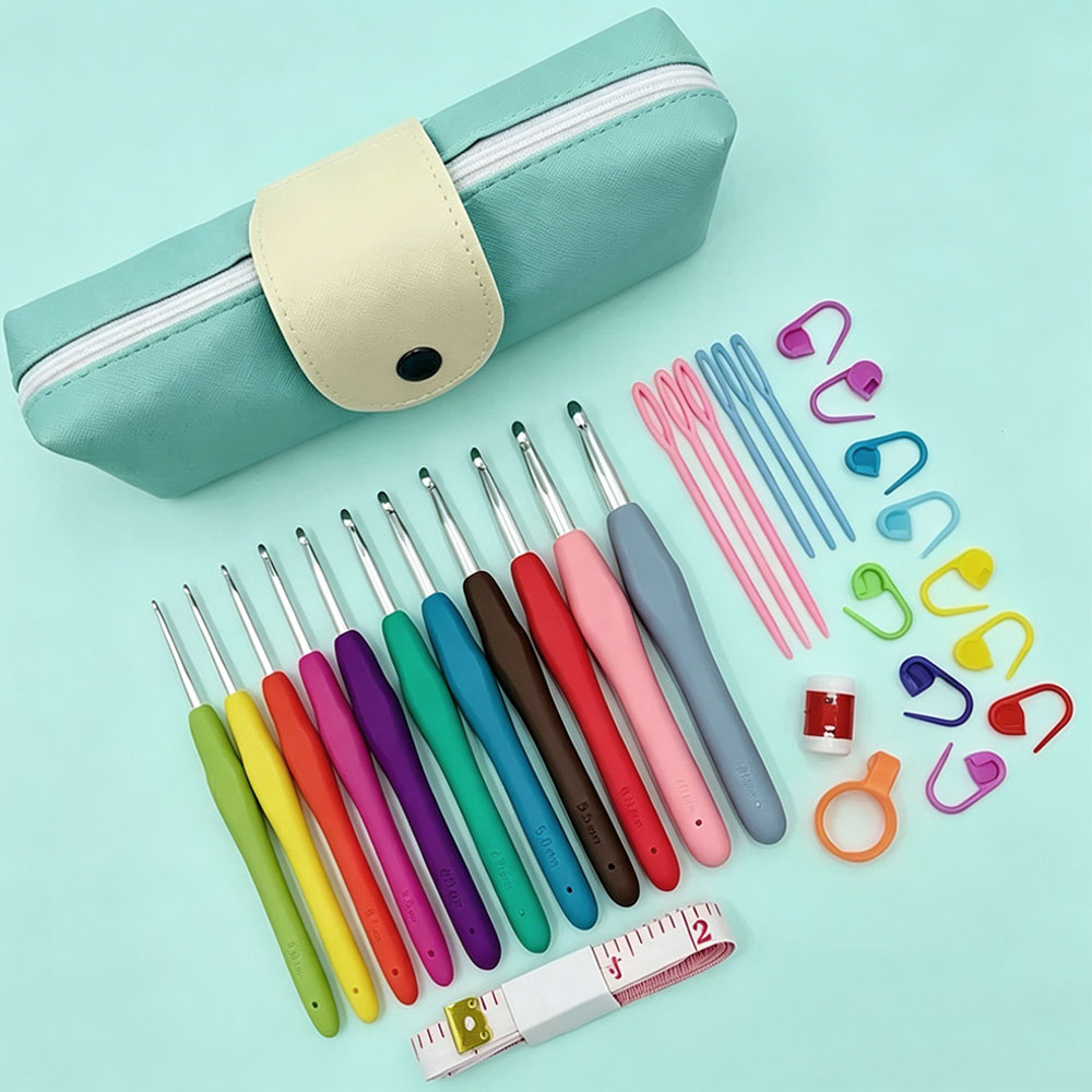 Sewing Necessities - 37pcs Crochet Hooks Kits with Storage