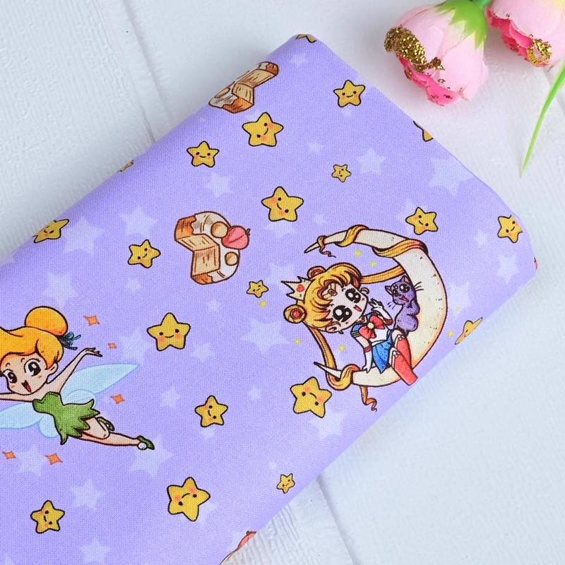Sailor Moon Stars Cartoon Girl - Textile And Sewing Materials ulasan dan harga