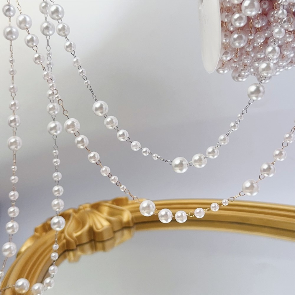 1meter 3-8mm Faux Pearl Beadin - Sewing Necessities ulasan dan harga