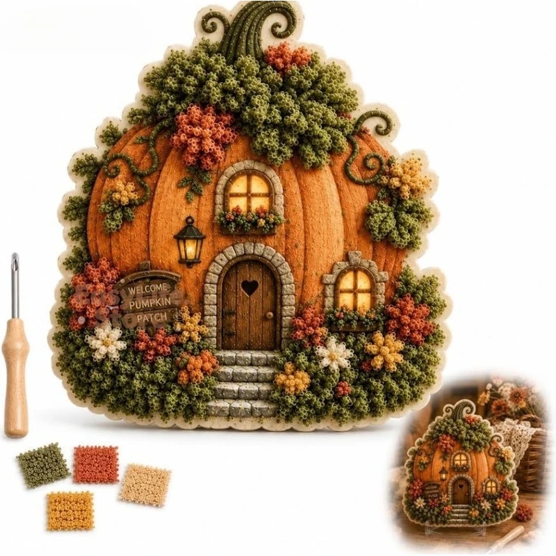 Whimsical Village 3D Fabric Po - Textiles Sewing Techniques ulasan dan harga