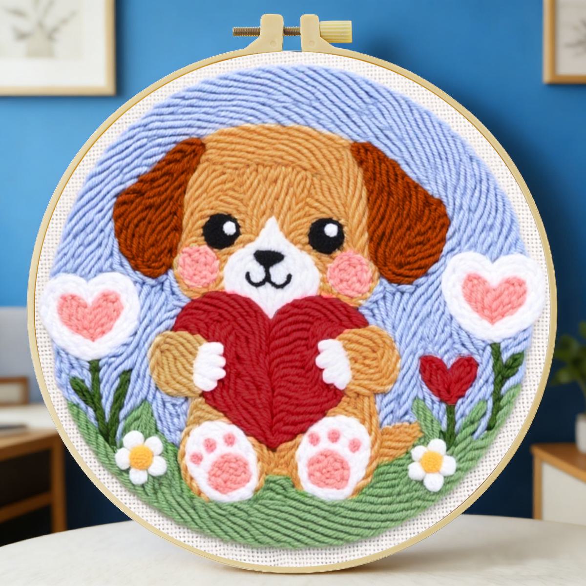 20X20CM/7.87inch Dog Punch Nee - Sewing Textile Art ulasan dan harga