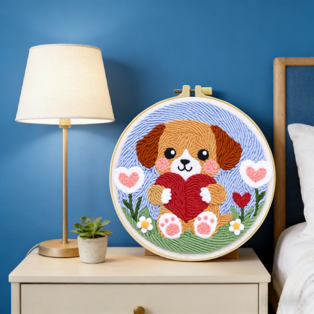 20X20CM/7.87inch Dog Punch Nee - Sewing Textile Art ulasan dan harga