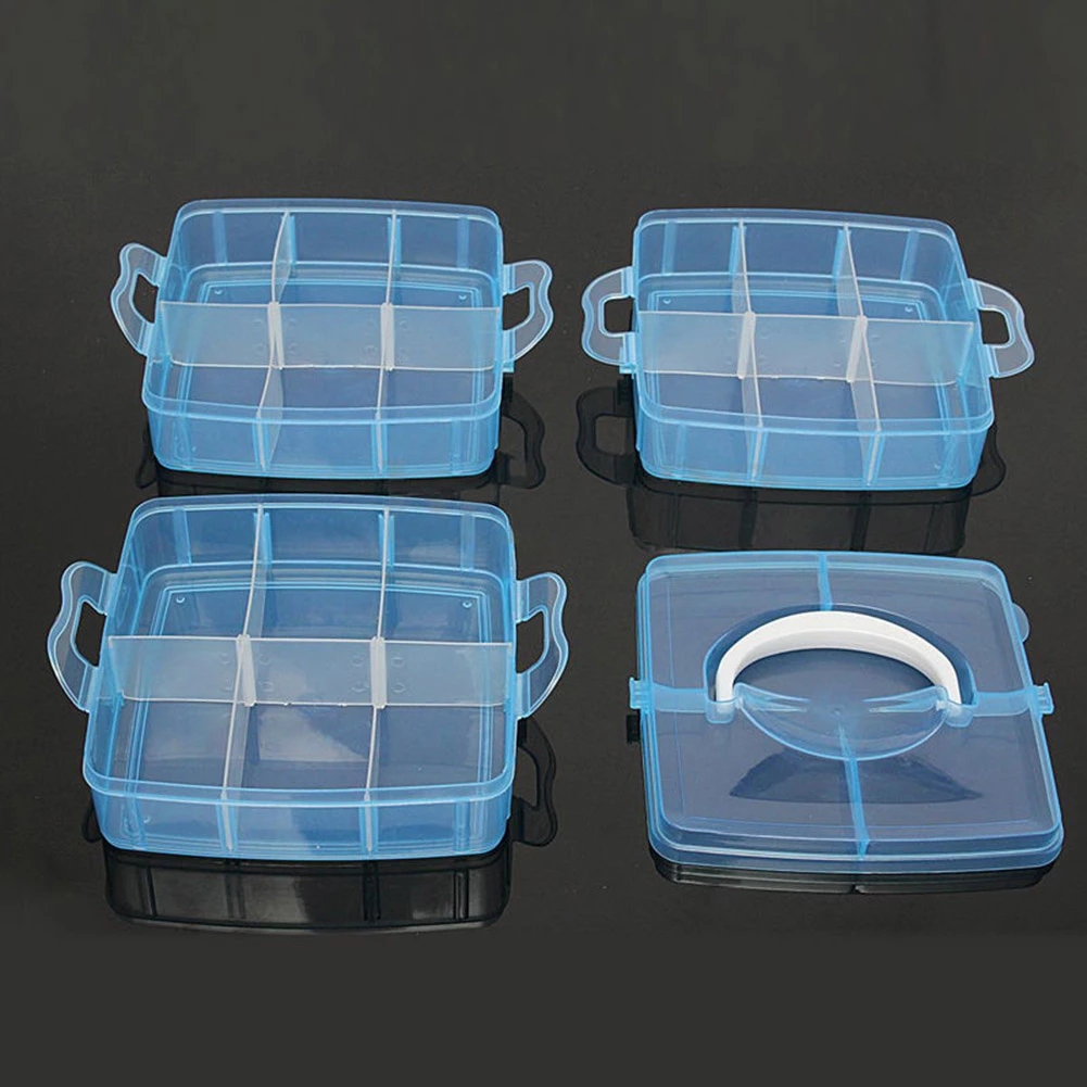 3 Layers 18 Compartments Plast - Bobbin Organizer Box ulasan dan harga