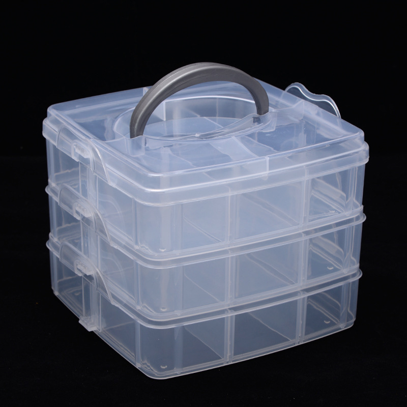 3 Layers 18 Compartments Plast - Bobbin Organizer Box ulasan dan harga