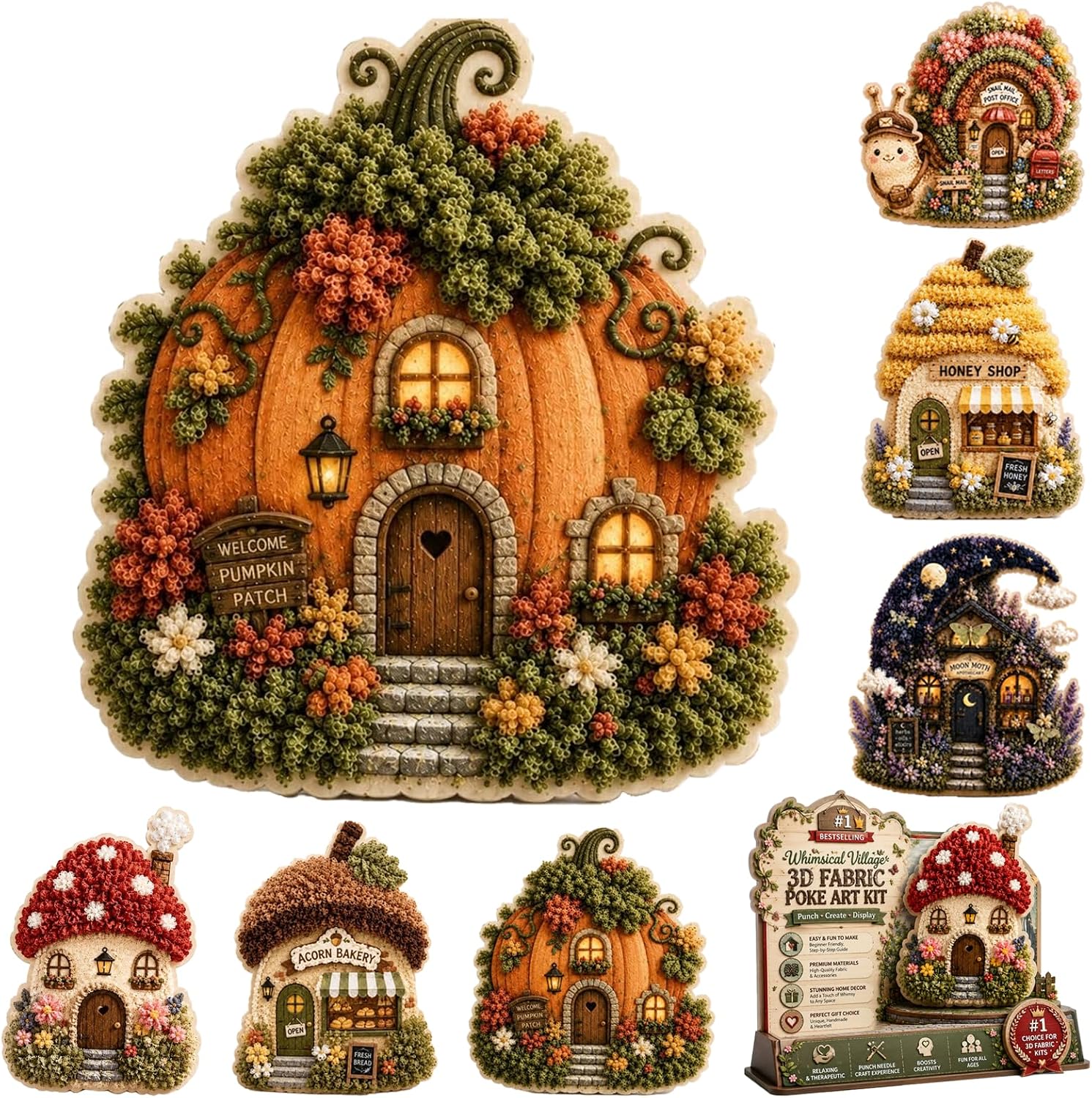 DIY 3D Fabric Poke Art Kit Whi - Sewing Textile Art ulasan dan harga