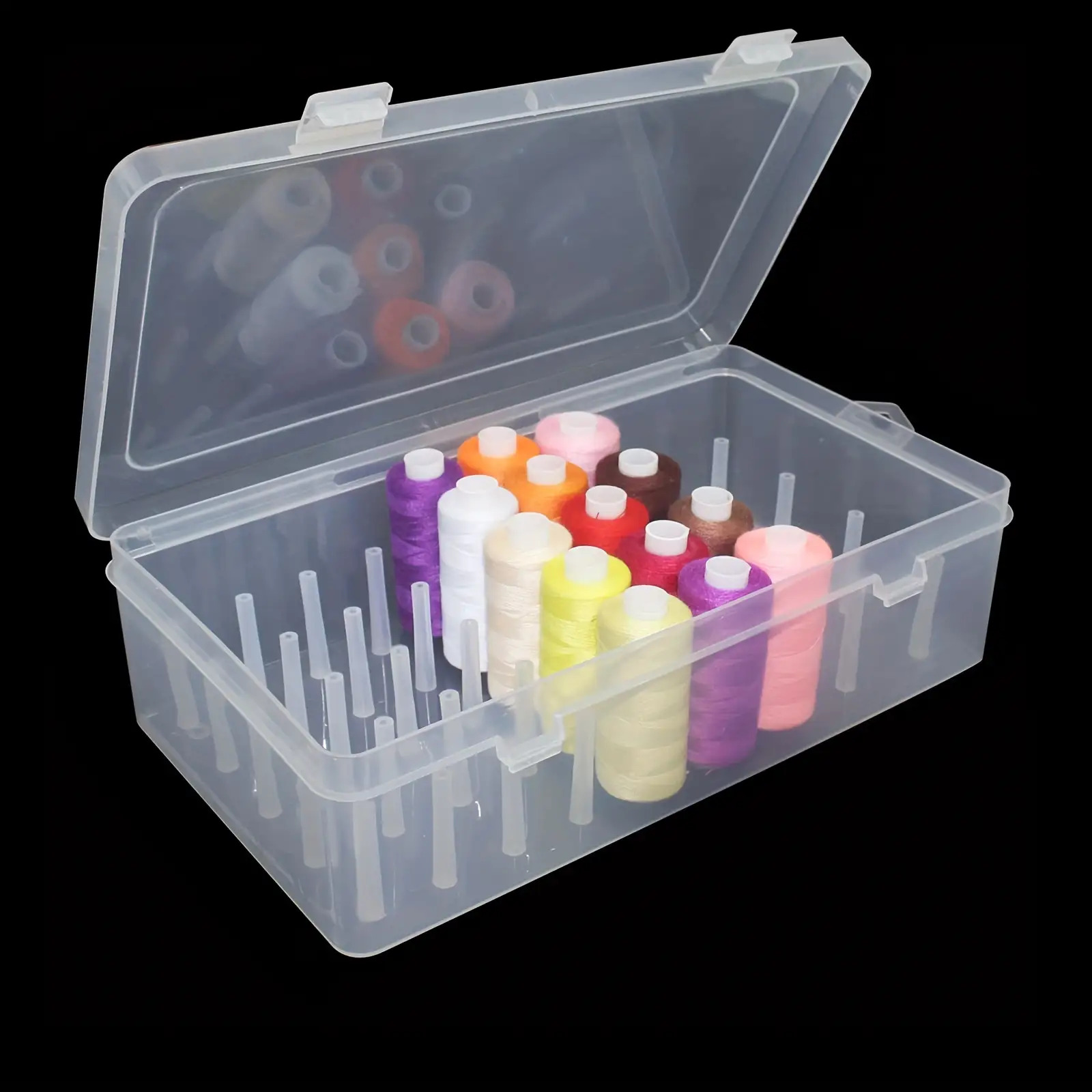 Clear Plastic Sewing Thread St - Bobbin Organizer Box ulasan dan harga