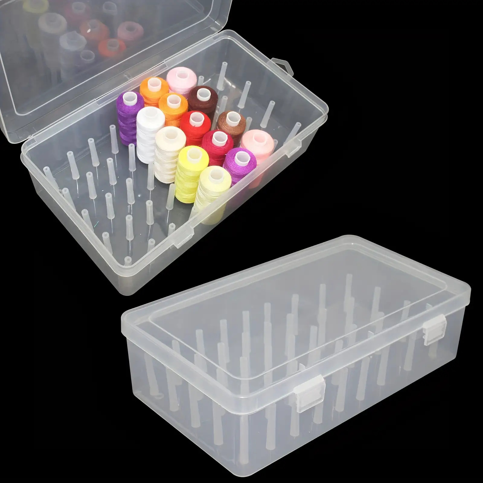 Clear Plastic Sewing Thread St - Bobbin Organizer Box ulasan dan harga