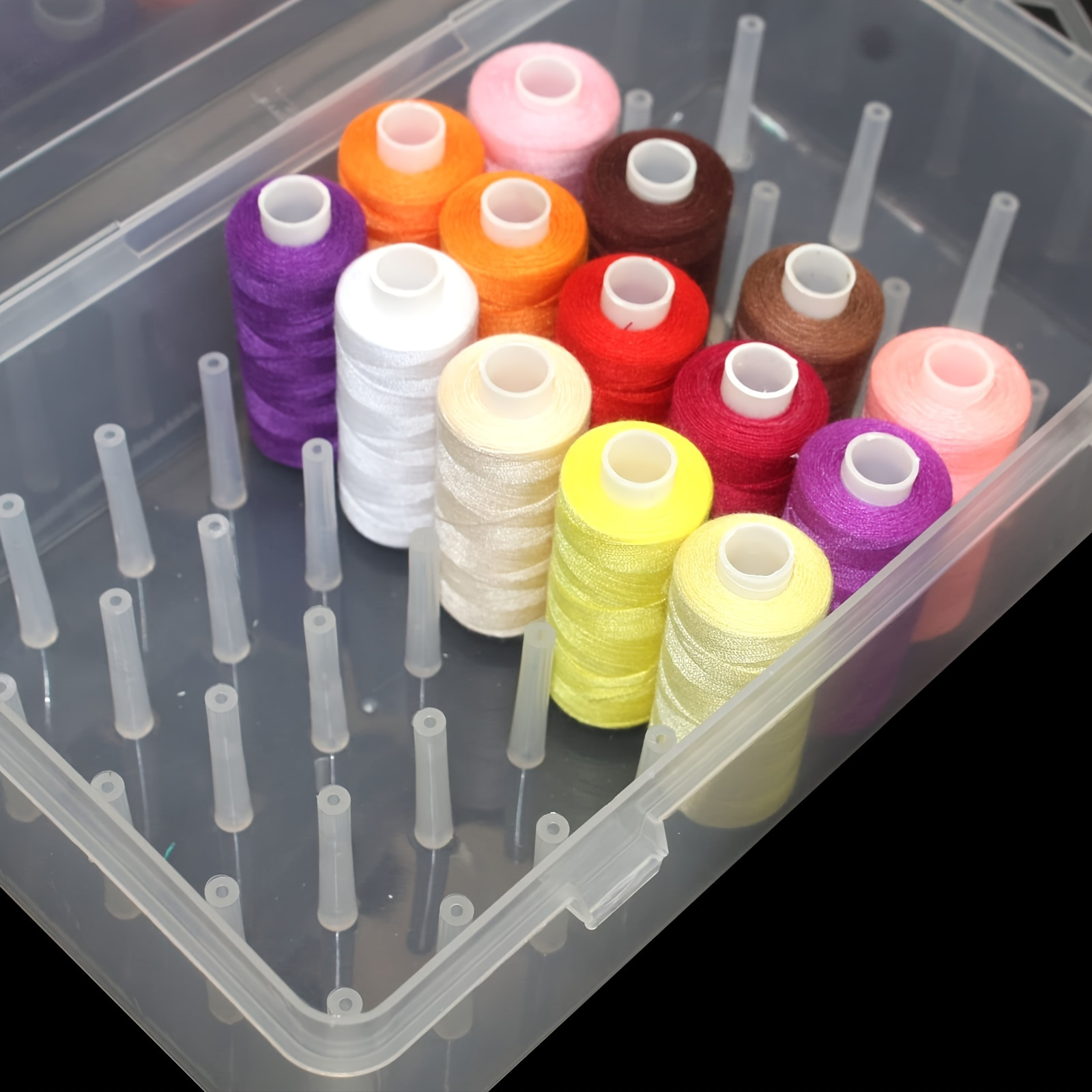 Clear Plastic Sewing Thread St - Bobbin Organizer Box ulasan dan harga