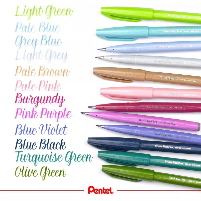 1PC Pentel Fude Brush Touch Si - Pentel Pen Sign Pen ulasan dan harga
