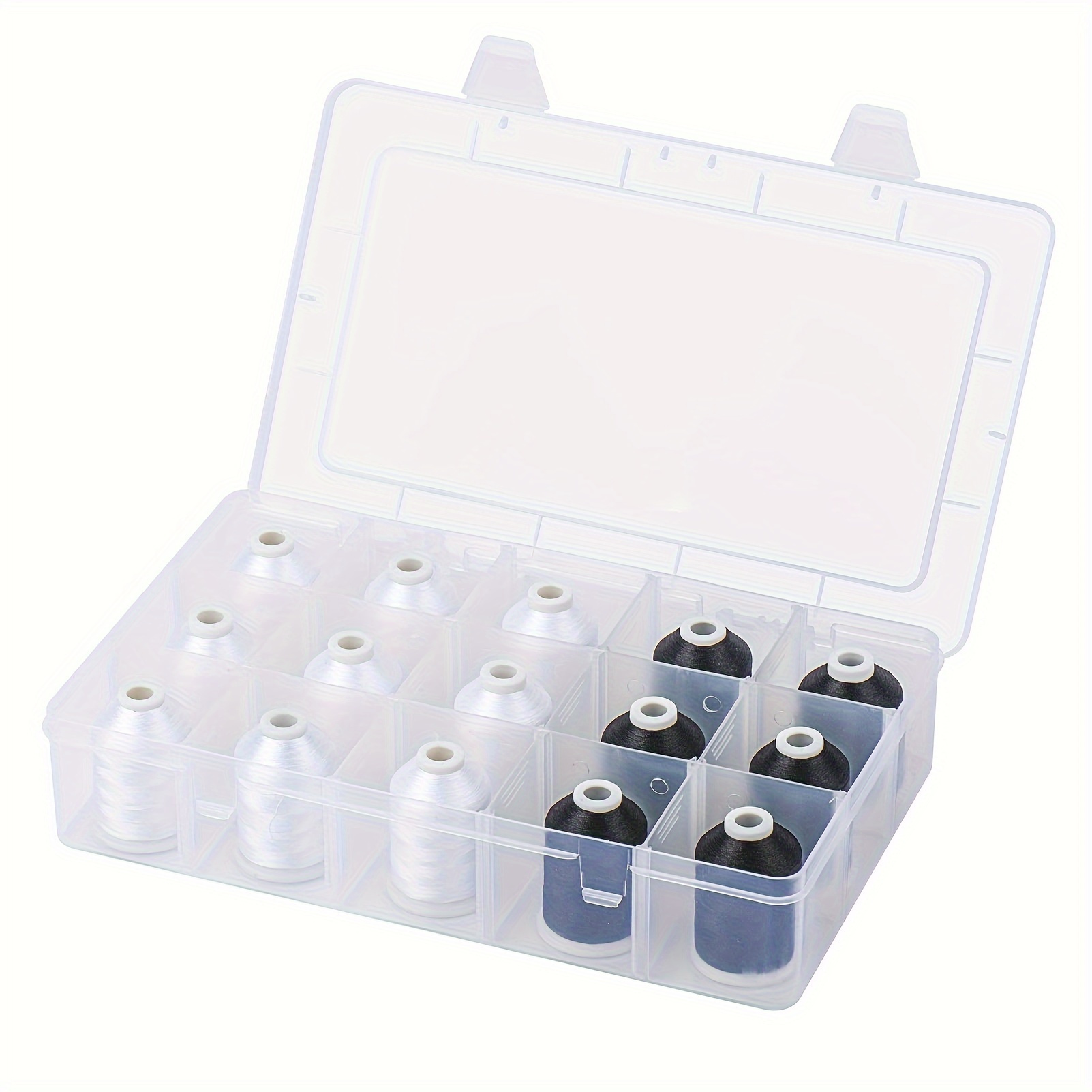 Portable 15-Compartment Sewing - Bobbin Organizer Box ulasan dan harga