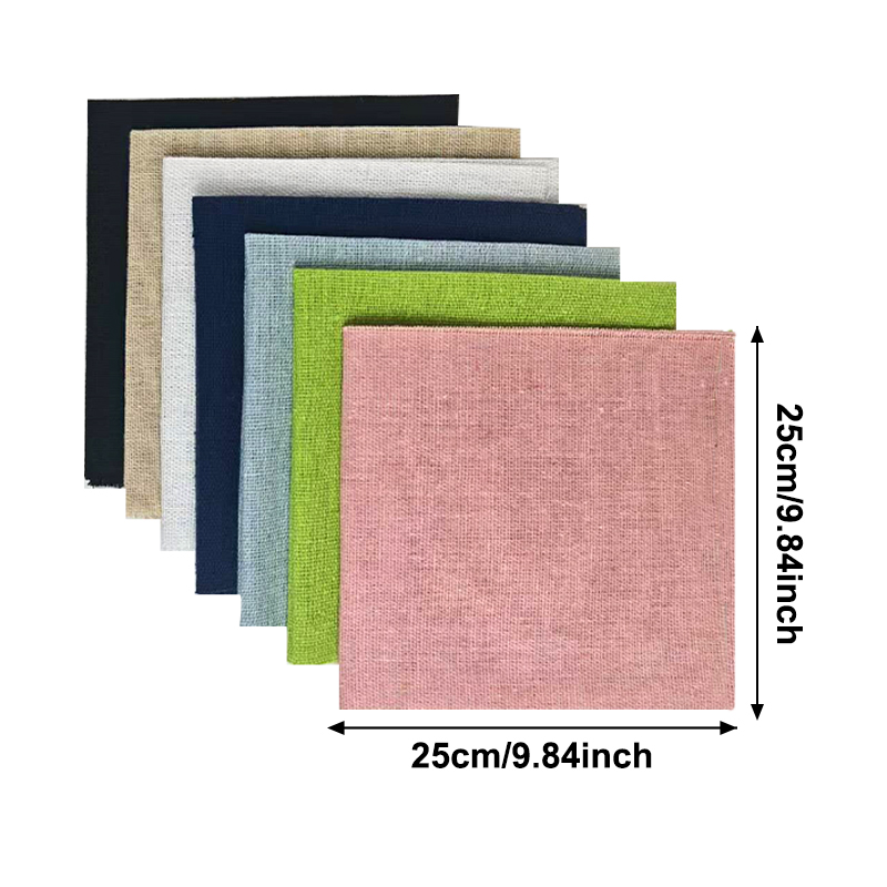 7-Piece Set of 25* 25cm Linen  - Sewing Textile Art ulasan dan harga