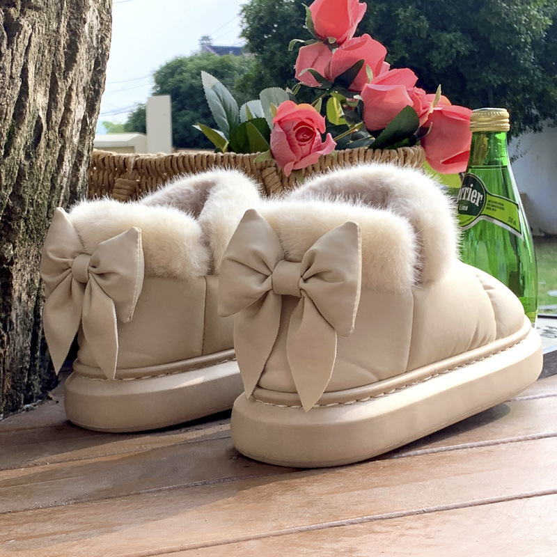 New Winter Warm Women Slippers - Sewing Cotton ulasan dan harga