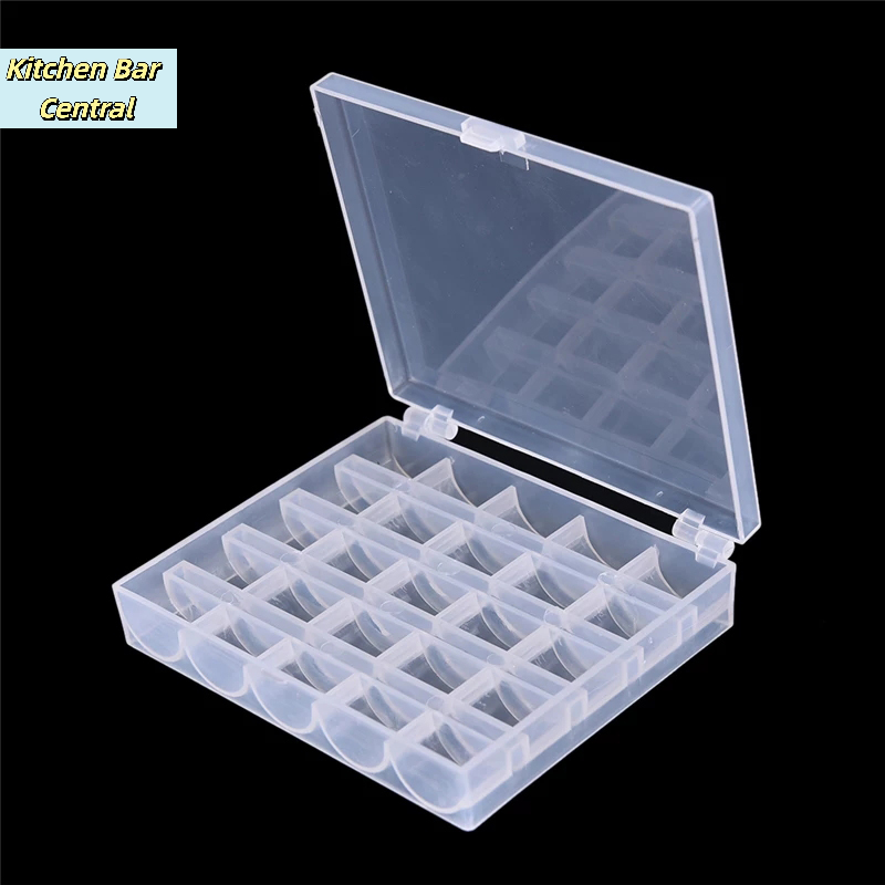 【25 Spools Empty Bobbins Sewin - Bobbin Organizer Box ulasan dan harga