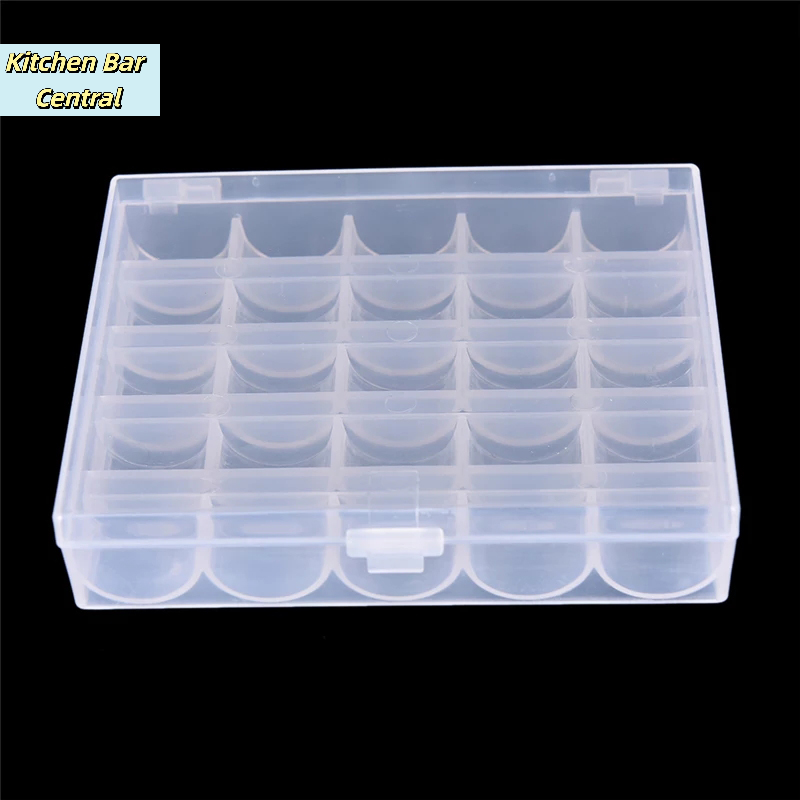 【25 Spools Empty Bobbins Sewin - Bobbin Organizer Box ulasan dan harga