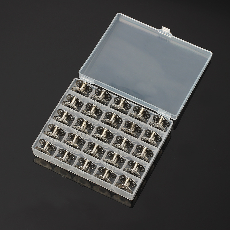 25Pcs/Set Empty Bobbins Sewing - Bobbin Organizer Box ulasan dan harga