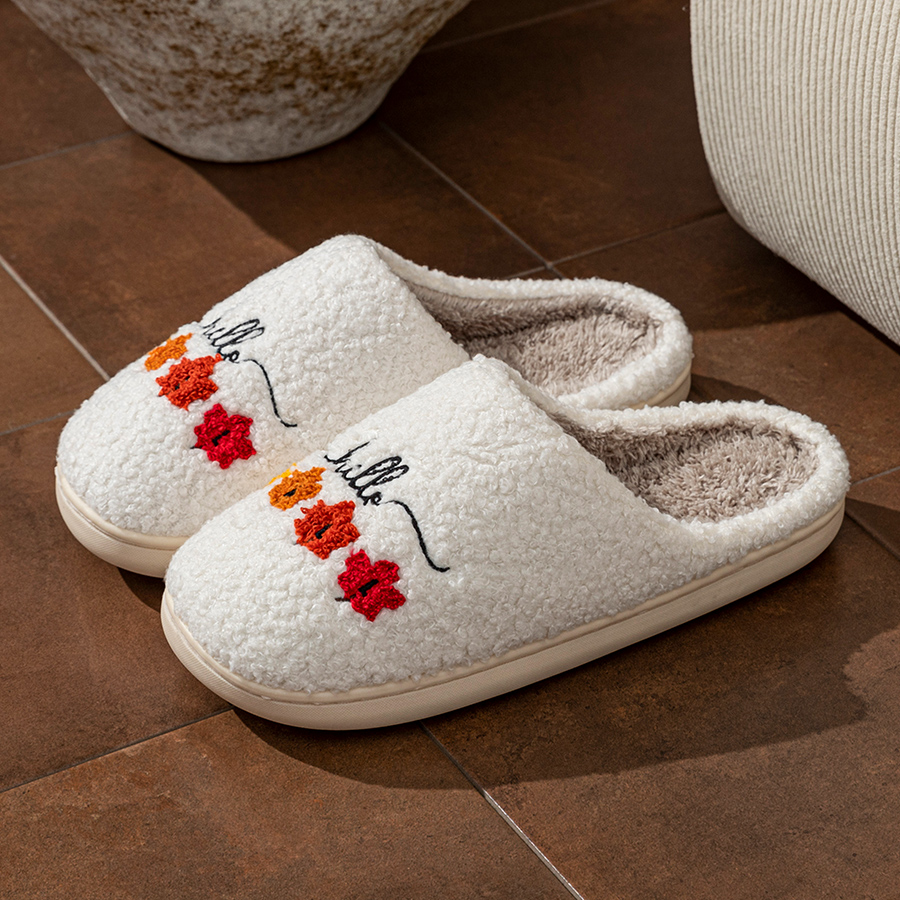 Winter Women's Slippers Indoor - Sewing Cotton ulasan dan harga