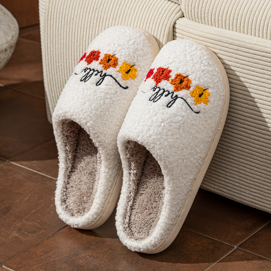 Winter Women's Slippers Indoor - Sewing Cotton ulasan dan harga